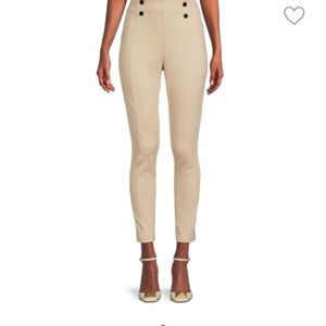 CALVIN KLEIN/ High Rise Button Waist Leggings